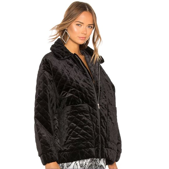 I.AM.GIA Black Contraband Velvet Quilted Jacket - Size M - Picture 10 of 10